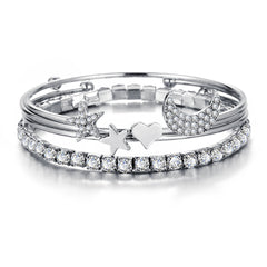 Evelor Moon Women Bangles Bracelets Set