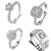 Douyin Kuaishou Live Supply Moissanite Eight Hearts And Eight Arrows Ring Women's One Carat Simple Classic Six-Claw Wedding Ring