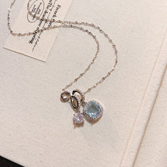 Ovarin Blue Crystal Women Necklace