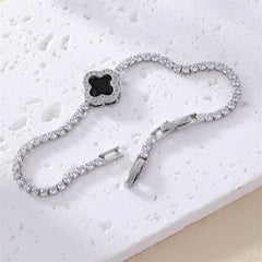 Sweet And Fresh New Copper Inlaid Zircon Lucky Petal Bracelet Women's Fashion High-end Jewelry Yiwu Wholesale