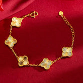 Vietnam Shajin Four-leaf Clover Bracelet Women's Simulation Gold Color Five-flower Bracelet Transporter Light Luxury Niche High-grade Sense Bracelet