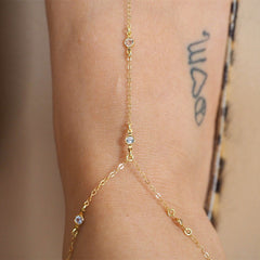 European And American Cross-border Jewelry Exquisite Crystal Foot Footwear Women's All-match Simple Thin Chain Transparent Rhinestone Anklet