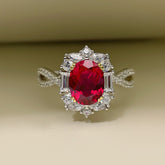 Live New High-set 3 Karat Artificial Ruby Ring Inlaid With Seiko Simple And Generous Opening Color Treasure Ring For Women