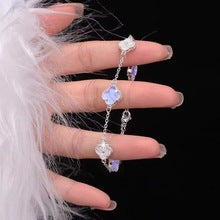 Red Riding Book Same Style Zircon Four-petal Flower Bracelet Light Luxury Simple High-end Sense Bracelet Fashion All-match Bracelet Wholesale Women