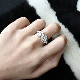 Little Red Riding Book Explosions Bright Star River Super Flash Diamond Ring Women Inlaid With Full Diamond Flash Light Luxury Row Diamond Ring