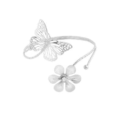 European And American Cross-Border Jewelry Flower Armband Female Sweet Cool Sexy Arm Bracelet Silver Arm Bracelet High-End Accessories Arm Bracelet