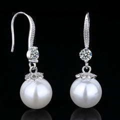 Internet Star Trend New Pearl Earrings S925 Silver Earrings Simi Yafeng Long Mother Big Pearl Earrings