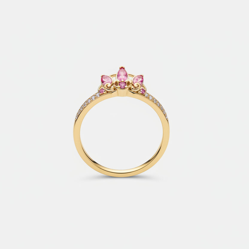 Popular Panese White Copper Electroplating Christmas Crown Star Water Drop Square Diamond Ring DIY Couple Ring Silver Copper Can Be Used
