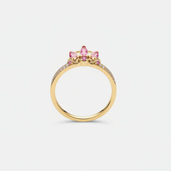 Popular Panese White Copper Electroplating Christmas Crown Star Water Drop Square Diamond Ring DIY Couple Ring Silver Copper Can Be Used