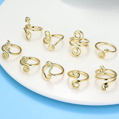 Adjustable Zircon Women's Foot Ring Set Open Toe Ring Summer Seaside Beach Foot Jewelry Real Gold Plated