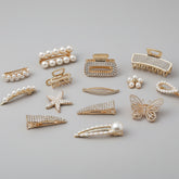 High-grade Small Size Pearl Grab Clip Small And Exquisite Half-hair Hairpin Women's 2024 New Back-of-head Clip Headwear