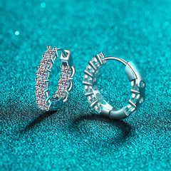 925 Sterling Silver Earrings Female Moissanite Earbuckle Plated Pt950 Gold European And American Fashion Manufacturers Spot Wholesale