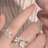 Xiaohong Book Blogger Same Style Accessories Flower Ring Niche Design High Sense Ring Female Simple Style Flower Flower
