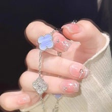 Red Riding Book Same Style Zircon Four-petal Flower Bracelet Light Luxury Simple High-end Sense Bracelet Fashion All-match Bracelet Wholesale Women