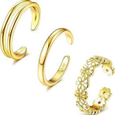 Copper Plated 14k Real Gold Foot Decoration Europe And America Cross-border New Toe Ring Adjustable Flower Square Crystal Zircon Exquisite Fashion Toe Ring