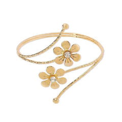 European And American Cross-Border Jewelry Flower Armband Female Sweet Cool Sexy Arm Bracelet Silver Arm Bracelet High-End Accessories Arm Bracelet