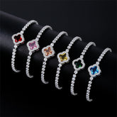 Sweet And Fresh New Copper Inlaid Zircon Lucky Petal Bracelet Women's Fashion High-end Jewelry Yiwu Wholesale