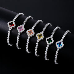 Sweet And Fresh New Copper Inlaid Zircon Lucky Petal Bracelet Women's Fashion High-end Jewelry Yiwu Wholesale