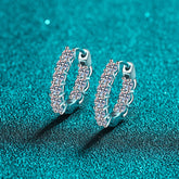 925 Sterling Silver Earrings Female Moissanite Earbuckle Plated Pt950 Gold European And American Fashion Manufacturers Spot Wholesale