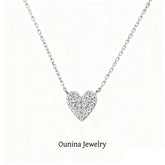 S925 Sterling Silver Plated 14K Gold Love Zircon Clavicle Chain Full Diamond Necklace Light Luxury Niche Superior Gift For Girlfriend