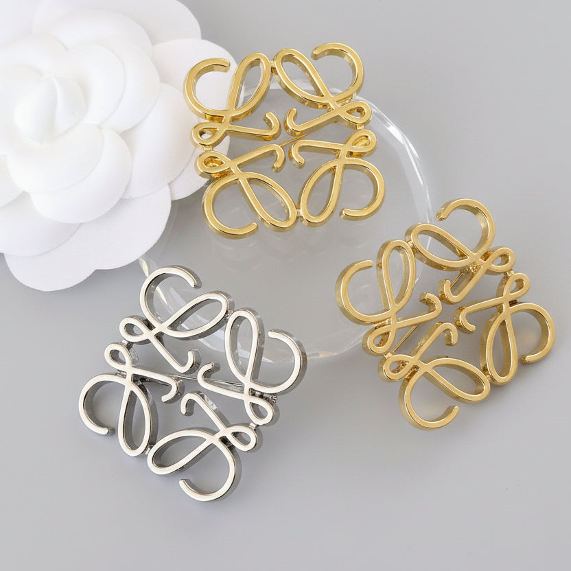 Luojia Brooch Square Pin Simple Fashion Clothing Accessories Versatile Small Fragrance Suit Collar Pin L Alloy Products