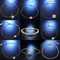 TikTok Live Supply Chain Six-claw Bow Bracelet Women's Simple Fashion Sunflower Imitation Moissanite Bracelet Wholesale