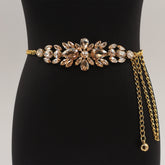 Women Rhinestone Inlay Metal Chain Belt Decoration High Waist Chain Fashion Skirt Dress Evening Dress Accessories