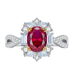 Live New High-set 3 Karat Artificial Ruby Ring Inlaid With Seiko Simple And Generous Opening Color Treasure Ring For Women