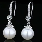Internet Star Trend New Pearl Earrings S925 Silver Earrings Simi Yafeng Long Mother Big Pearl Earrings