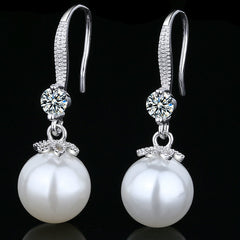 Internet Star Trend New Pearl Earrings S925 Silver Earrings Simi Yafeng Long Mother Big Pearl Earrings