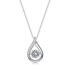 Live Explosions Zircon Pendant Women's Necklace 1 Karat Korean Wind Smart Water Droplets Moissanite Pendant Manufacturers Wholesale