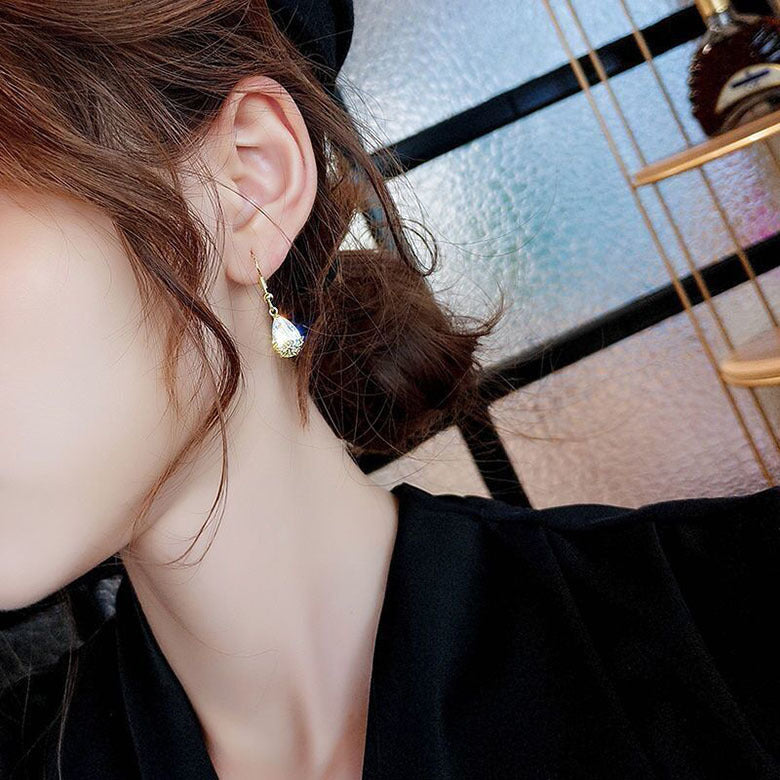 925 Silver Needle Crystal Elegant Popular Earrings Design Niche Retro Exquisite Zircon Rhinestone Baroque Earrings