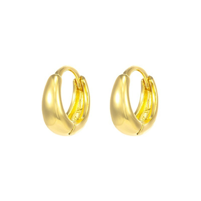Aureli Women Hoop Gold Plated Earrings (Set of 2)