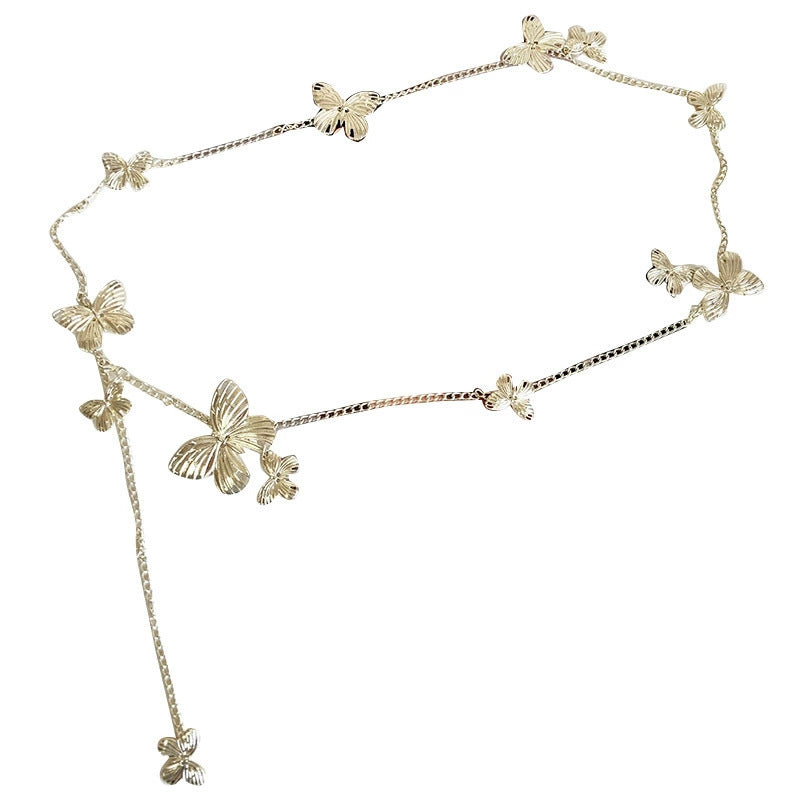 Golden Butterfly Waist Chain All-match Simple Niche Design Sense Belt Retro Style Exquisite Personality Elegant All-match Accessories