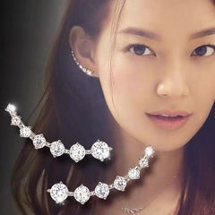 Cross-border Big Dipper Zircon Earrings Light Luxury Advanced Sense Diamond Earrings Caterpillar Earrings Yiwu Jewelry Wholesale