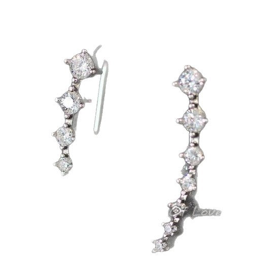 Cross-border Big Dipper Zircon Earrings Light Luxury Advanced Sense Diamond Earrings Caterpillar Earrings Yiwu Jewelry Wholesale