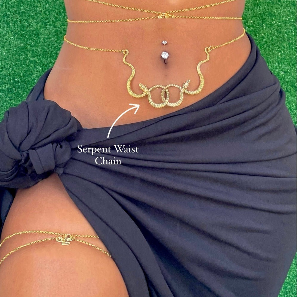 European And American Style Sexy Waist Chain Double Snake Body Chain Bikini Necklace Back Chain Beach Accessory Trendy Hot-Selling Cross-Border Jewelry