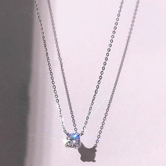 Titanium Steel Non-Fading Zhao Lusi Style Zircon Necklace Accessory For Women With A High-End Light Luxury Niche Clavicle Chain