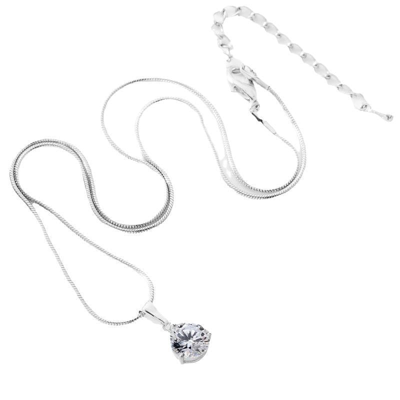 Cross-Border Supply Hot-Selling European And American Aaa Zircon Jewelry Set Water Drop Necklace Earrings Jewelry Wholesale Pendant