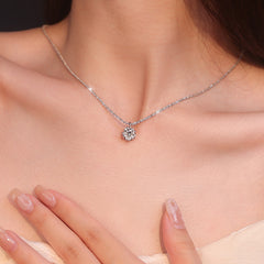 Imitation Moissanite Diamond Necklace Women's Summer 2024 New Arrival Clavicle Chain Light Luxury Niche High-grade Elegant Gentle All-match
