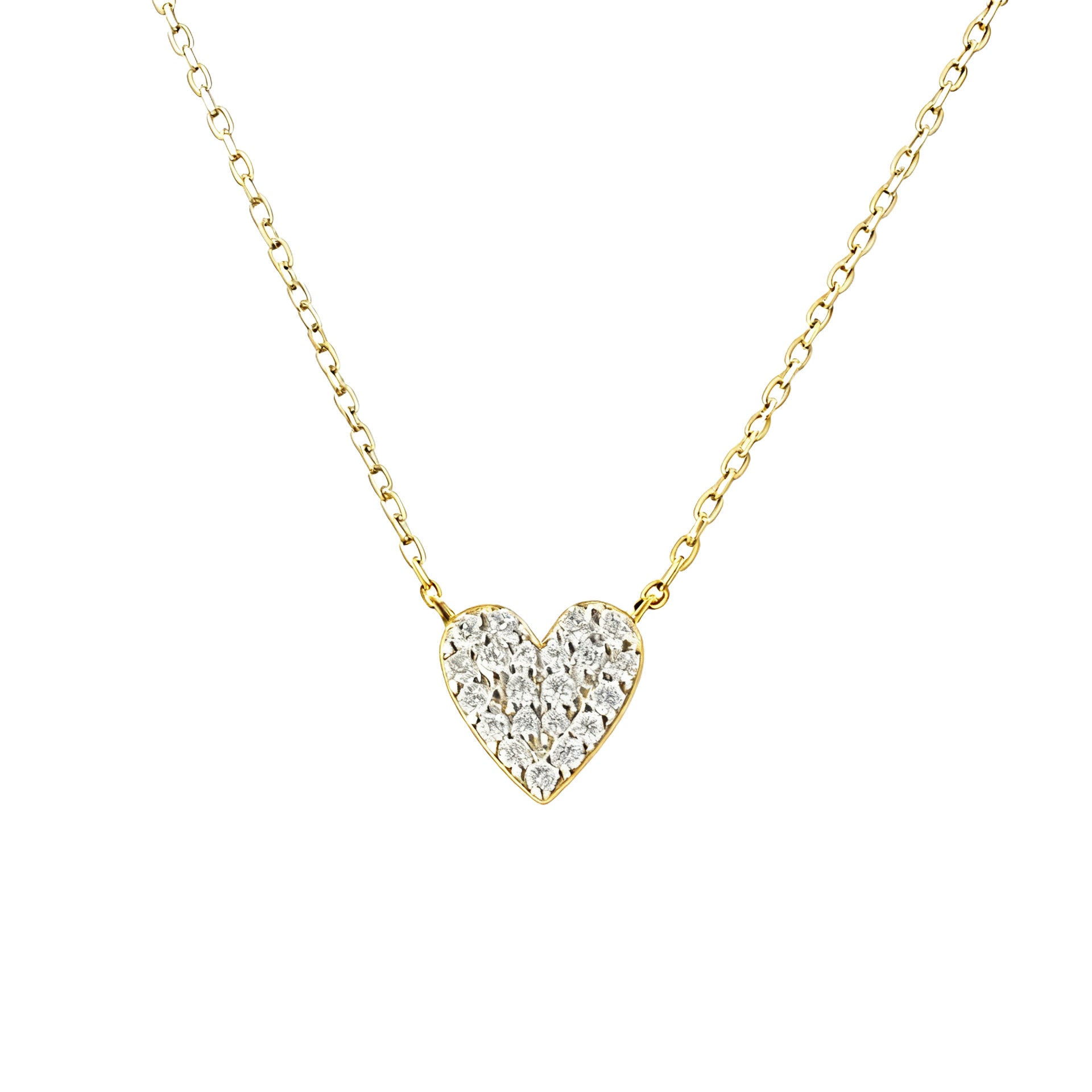 S925 Sterling Silver Plated 14K Gold Love Zircon Clavicle Chain Full Diamond Necklace Light Luxury Niche Superior Gift For Girlfriend