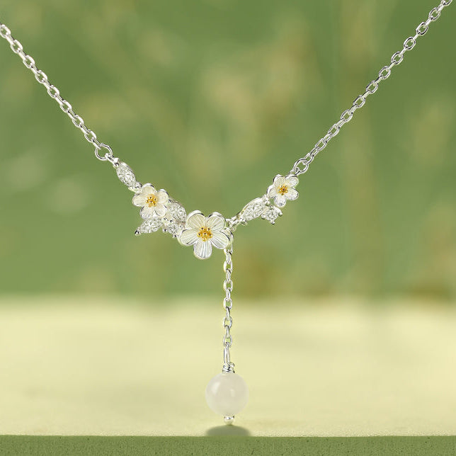 Silver Jewelry Wholesale Supply Mo Li Necklace 999 Sterling Silver Necklace Accessories Women's Autumn And Winter Sweater Chain Accessible Luxury High-End Ins