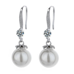 Internet Star Trend New Pearl Earrings S925 Silver Earrings Simi Yafeng Long Mother Big Pearl Earrings