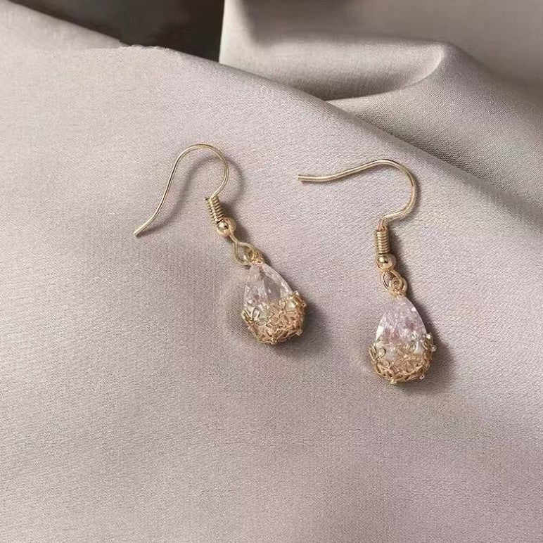 925 Silver Needle Crystal Elegant Popular Earrings Design Niche Retro Exquisite Zircon Rhinestone Baroque Earrings