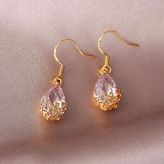 925 Silver Needle Crystal Elegant Popular Earrings Design Niche Retro Exquisite Zircon Rhinestone Baroque Earrings