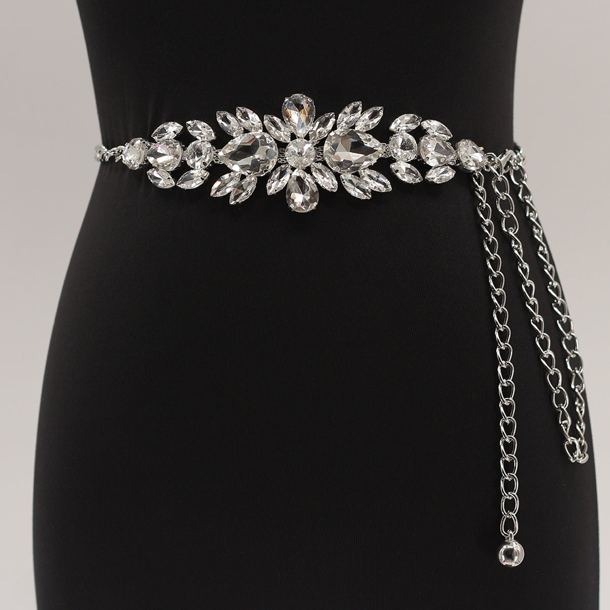 Women Rhinestone Inlay Metal Chain Belt Decoration High Waist Chain Fashion Skirt Dress Evening Dress Accessories