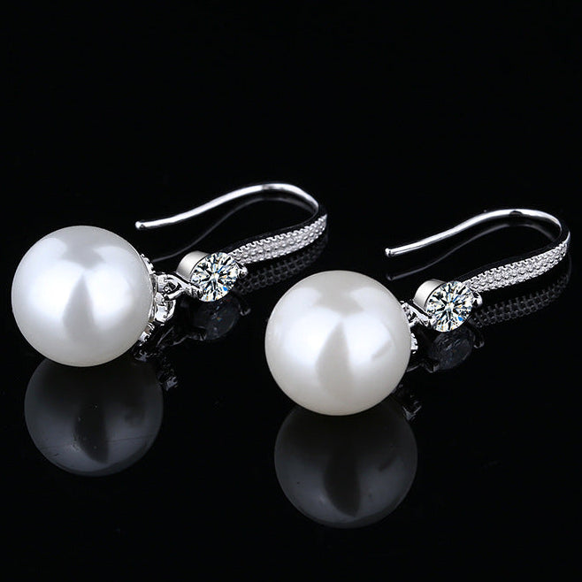 Internet Star Trend New Pearl Earrings S925 Silver Earrings Simi Yafeng Long Mother Big Pearl Earrings