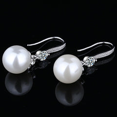 Internet Star Trend New Pearl Earrings S925 Silver Earrings Simi Yafeng Long Mother Big Pearl Earrings