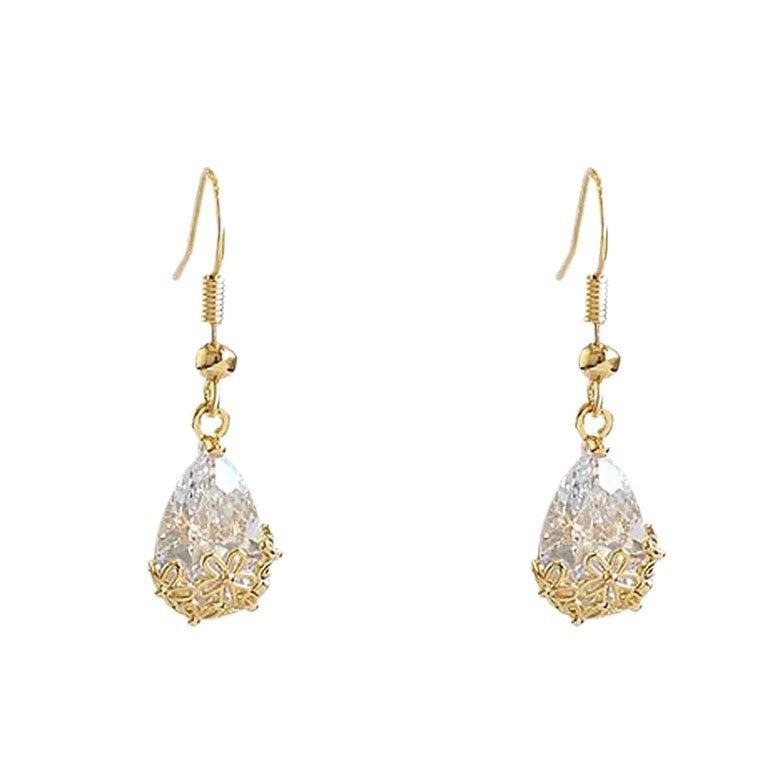 925 Silver Needle Crystal Elegant Popular Earrings Design Niche Retro Exquisite Zircon Rhinestone Baroque Earrings