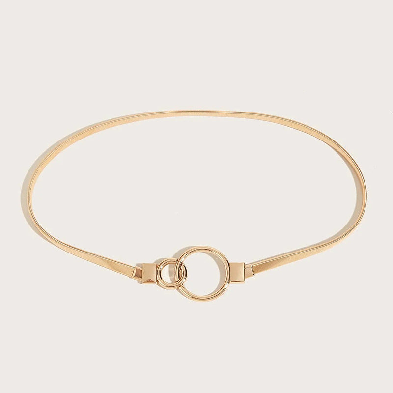 Autumn And Winter Popular Women's Elastic Waist Chain Gold Waist Korean Style Ring Women's Metal Waist Chain Elastic Elastic Belt